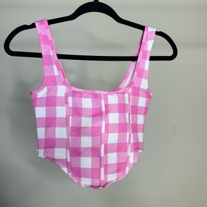Barbie Pink and White Checkered corset